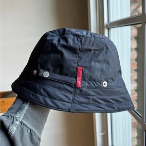 Prada Bucket Hat Red Tab Nylon Vintage (Navy Blue Rain hat)